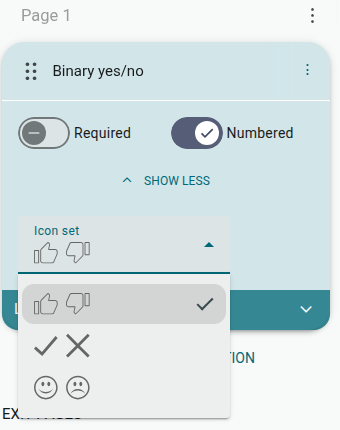 Change Icon Set For Binary Yes/No Question