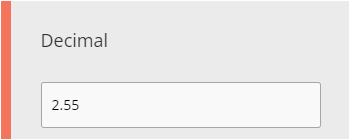 Decimal number type, as it appears to a respondent
