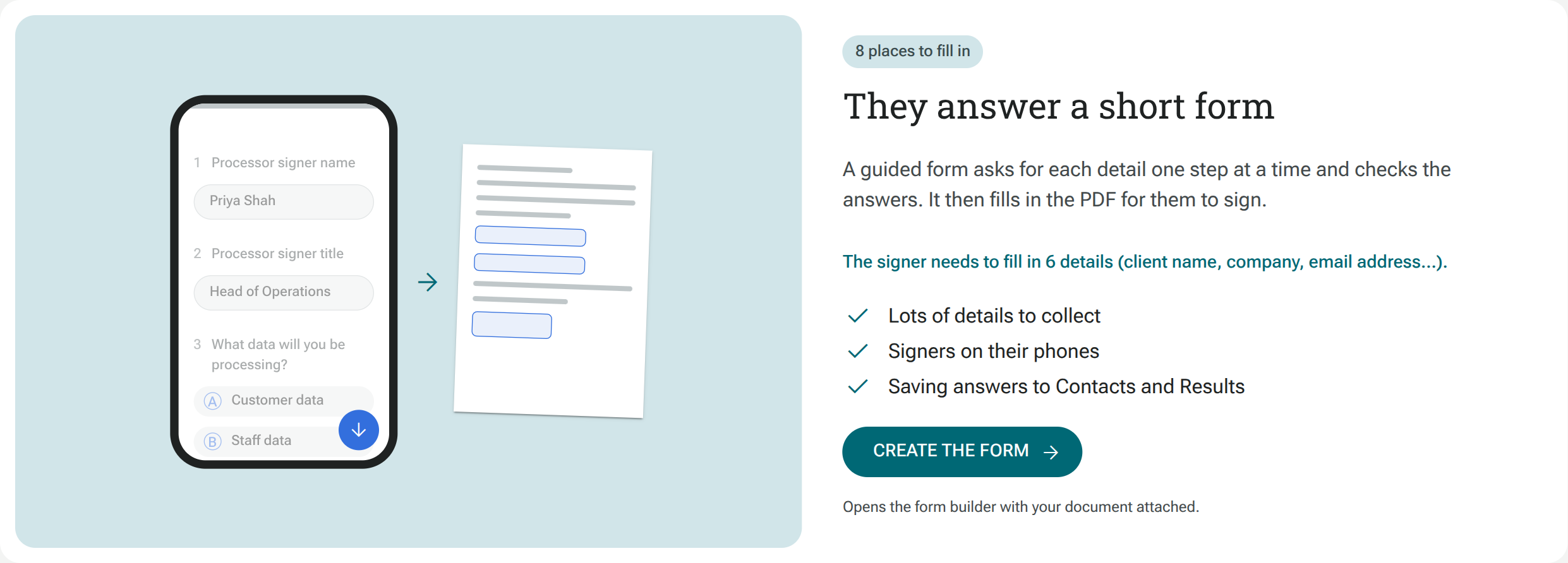 Guided form mode suggested after reading a PDF