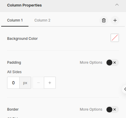 Customize Column Content Blocks