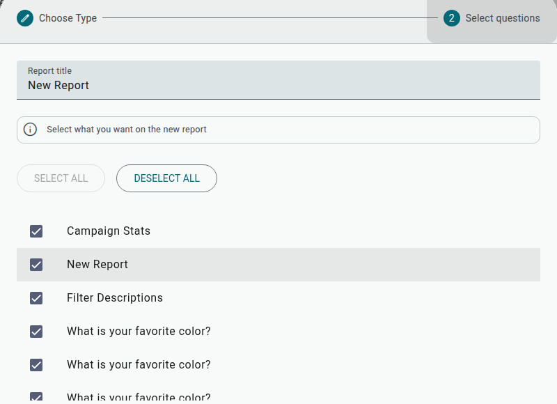 Create New Report