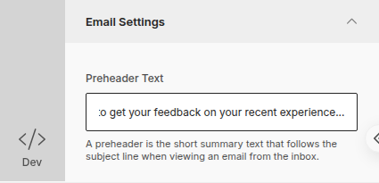 Email Preheader Text