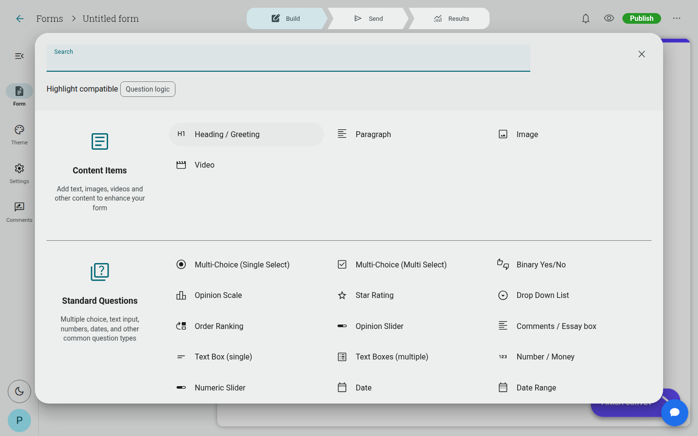 Add New Survey Questions