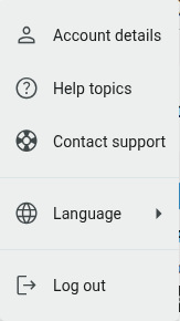 Profile menu