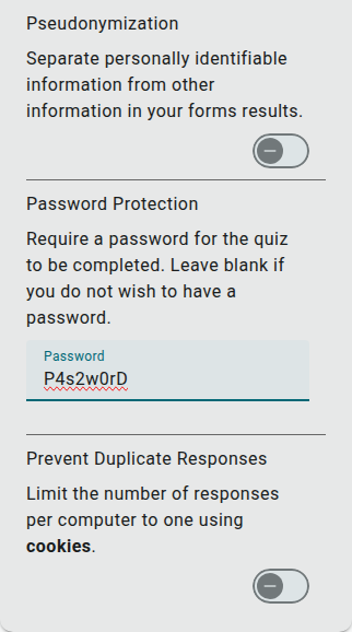 Password Protection setting in the Privacy & Security panel