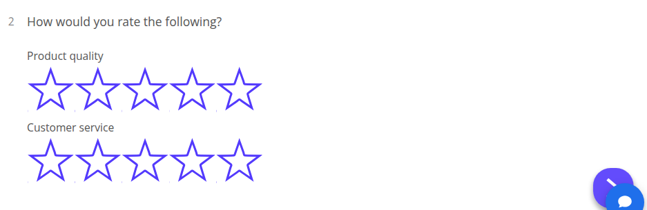 Star Rating With Sub-Questions